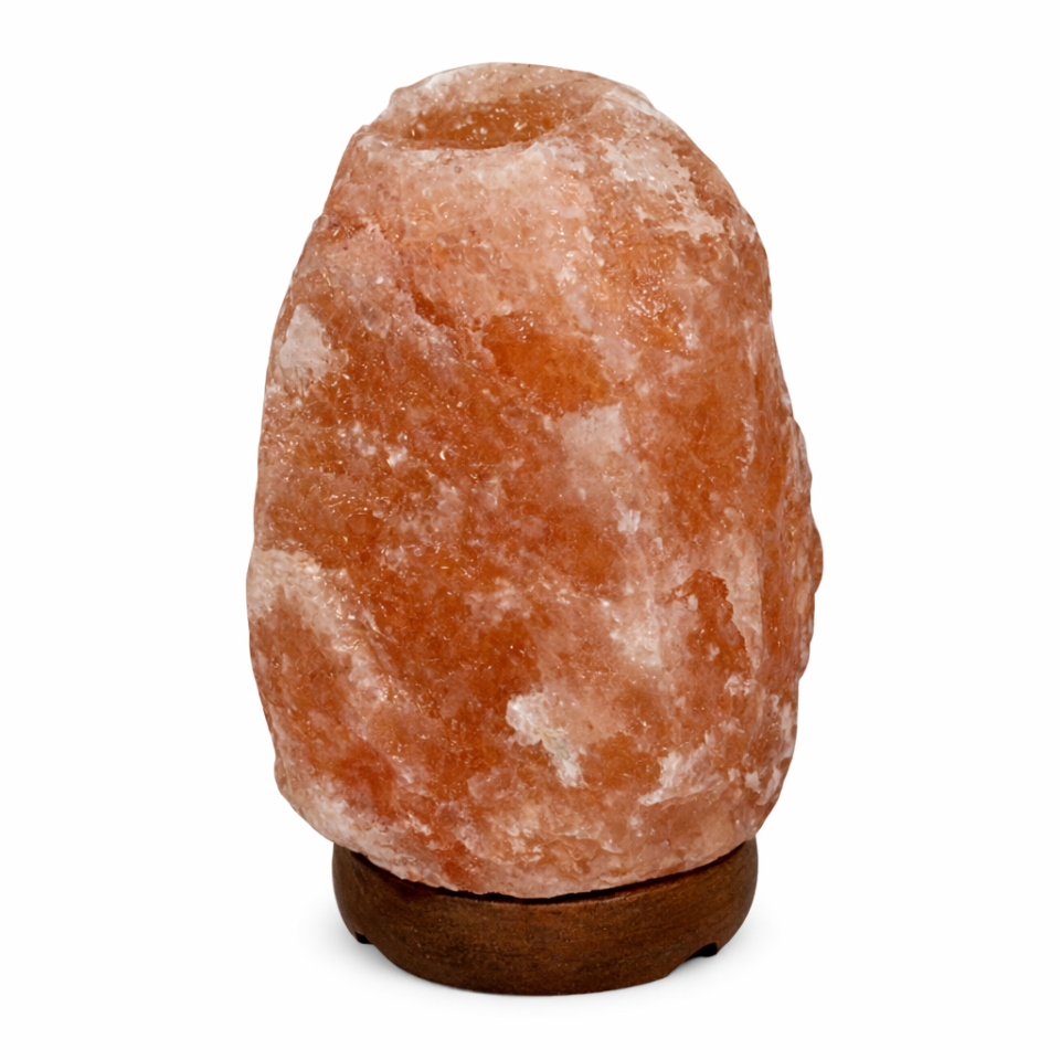 Lampa decorativa sare himalaya, suport lemn, 2-3 kg