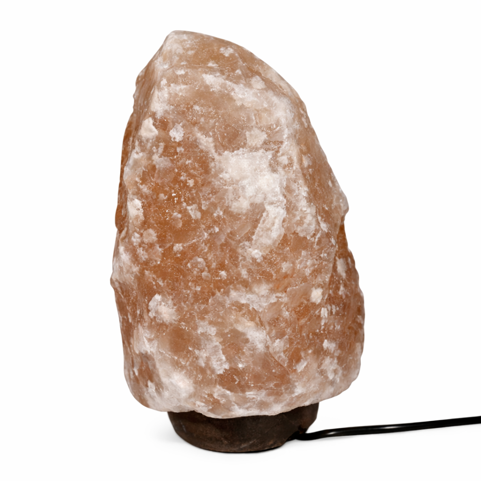 Lampa sare himalaya, 4-5 kg, intrerupator on/off, suport lemn