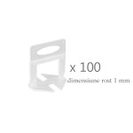 Clipsuri pro pentru nivelare placi ceramice, rost 1 mm, set 100 bucati