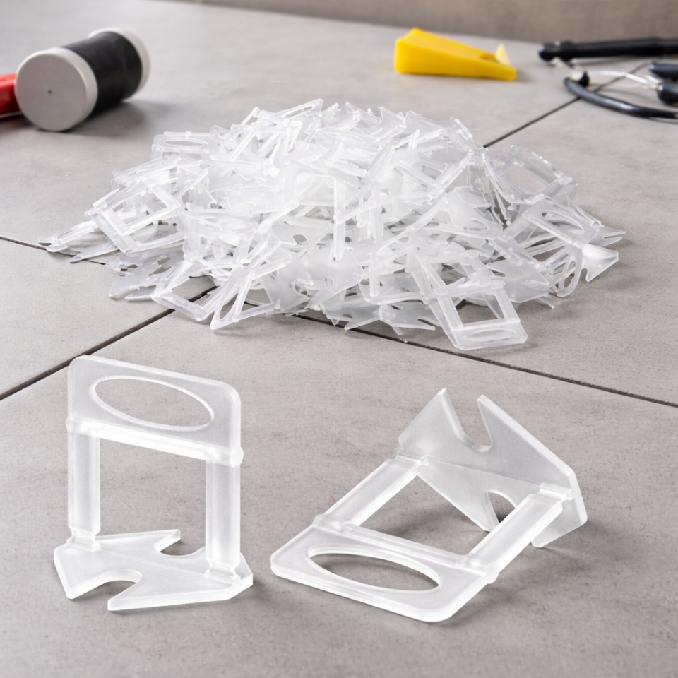 Kit pro nivelare placi ceramice, 100 clipsuri 1 mm si 100 pene incluse