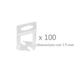Kit pro nivelare placi ceramice, 100 clipsuri 1.5 mm si 100 pene incluse