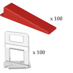 Kit pro nivelare gresie, 100 clipsuri rost 2 mm si 100 pene incluse