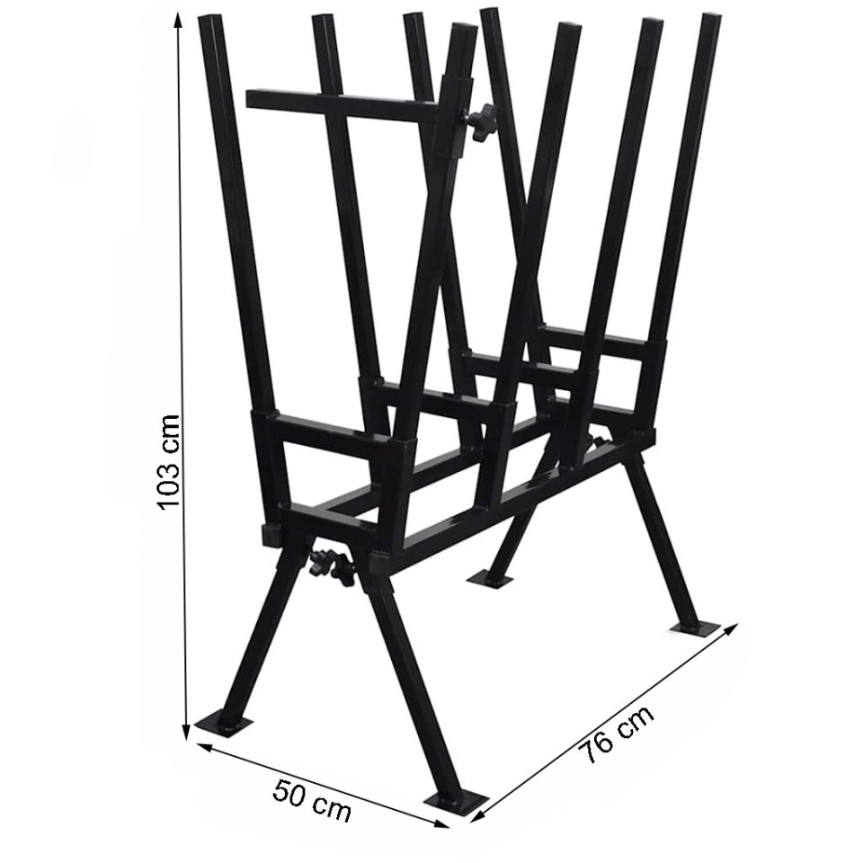 Suport metalic tip capra pentru taiat lemne – otel, capacitate 400 kg, stabil, 76 x 50 x 103 cm
