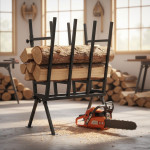 Suport metalic tip capra pentru taiat lemne – otel, capacitate 400 kg, stabil, 76 x 50 x 103 cm