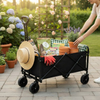 Carucior pliabil pentru gradina 50 kg – structura din otel, husa detasabila, 72x50x91 cm