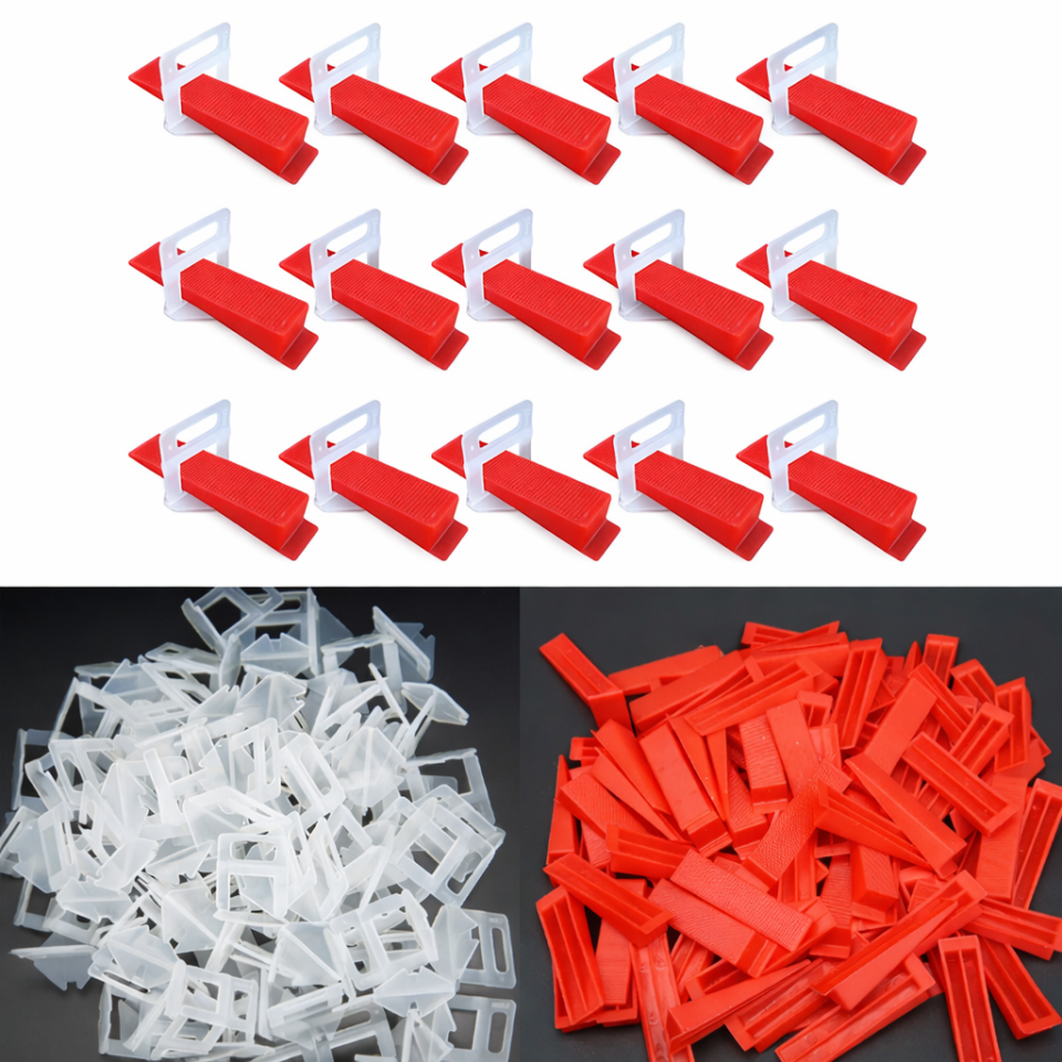 Kit pro nivelare placi ceramice, 500 clipsuri 1 mm si 100 pene gresie