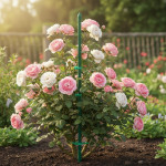 Arac sustinere plante, otel si plastic, lungime 90 cm, verde