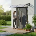Copertina fixa usa, policarbonat transparent, 100x200 cm, cadru gri