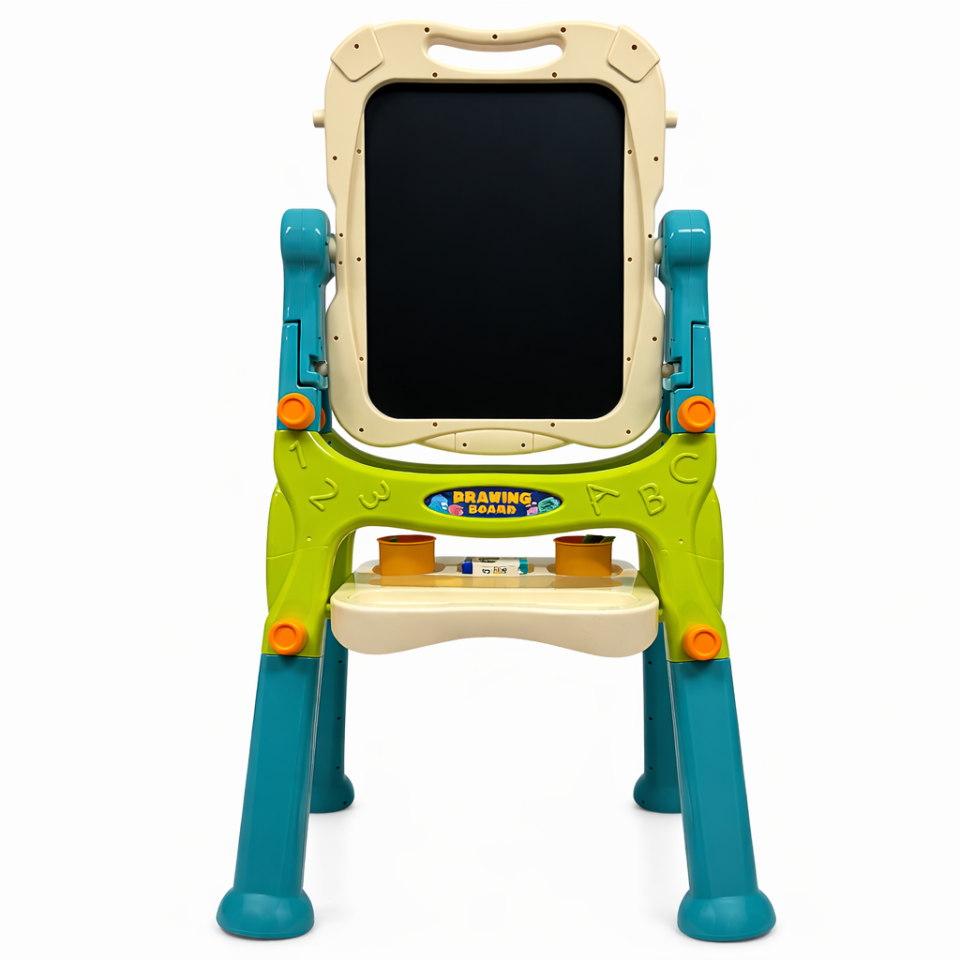 Tabla magnetica si de scris cu 2 fete, 40x50 cm, inaltime reglabila 83-110 cm, 30 accesorii incluse