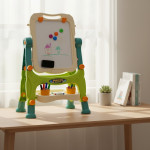 Tabla magnetica si de scris cu 2 fete, 40x50 cm, inaltime reglabila 83-110 cm, 30 accesorii incluse
