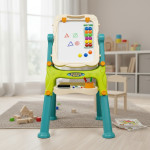 Tabla magnetica si de scris cu 2 fete, 40x50 cm, inaltime reglabila 83-110 cm, 30 accesorii incluse