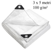 Prelata ranforsata impermeabila 3x5 m, protectie uv+ si inghet, 100g/mp, inele 12 mm