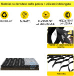 Geogrila celulara, 3.5 x 6.63 m, structura tip fagure, protectie antieroziune, inaltime 2,5 cm grosime 1 mm
