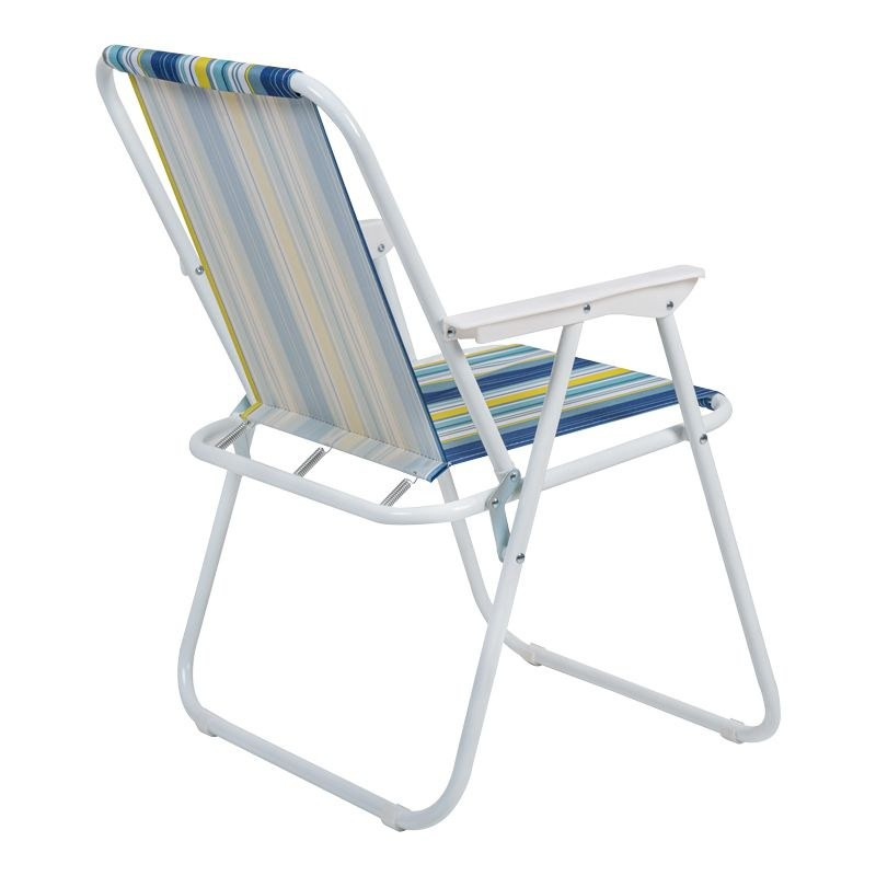 Scaun plaja pliabil, scaun camping metalic, usor, portabil, 58x52x73 cm, maxim 80 kg