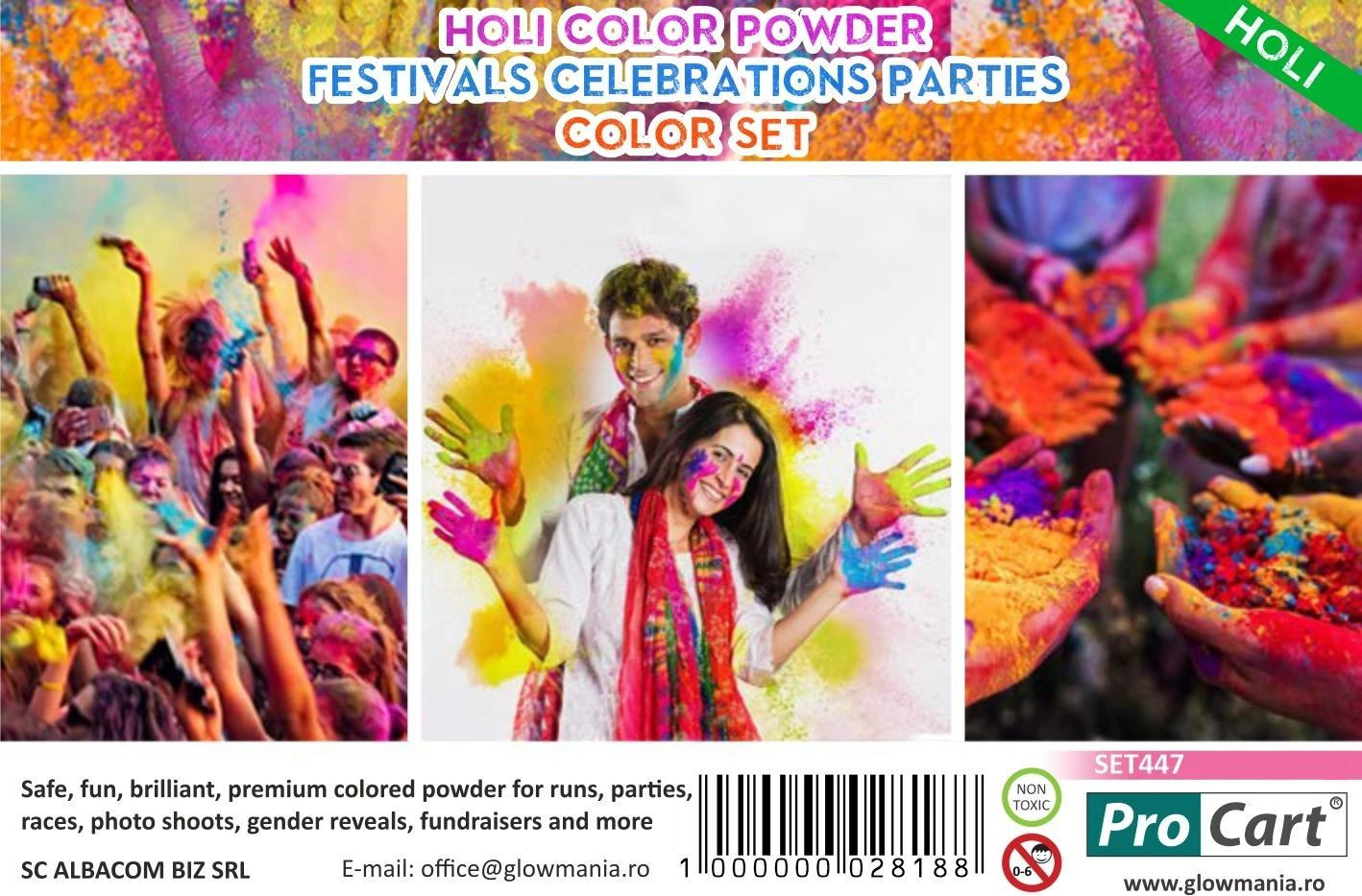 Pudra neon uv holi pachet 100 grame culoare galben uv
