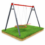 Suport metalic dublu pentru leagan, sarcina maxima 150 kg, 4 carlige fixare