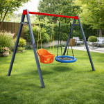 Suport metalic dublu pentru leagan, sarcina maxima 150 kg, 4 carlige fixare
