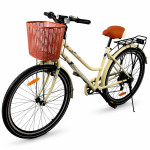 Bicicleta dama 26 inch, schimbator shimano 7 viteze, frane pe disc, cos cumparaturi, portbagaj