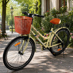 Bicicleta dama 26 inch, schimbator shimano 7 viteze, frane pe disc, cos cumparaturi, portbagaj
