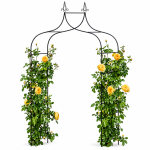 Pergola decorativa de gradina, constructie metalica, stil gothic, 240x128x37 cm