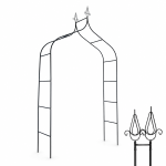 Pergola decorativa de gradina, constructie metalica, stil gothic, 240x128x37 cm