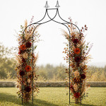 Pergola decorativa de gradina, constructie metalica, stil gothic, 240x128x37 cm
