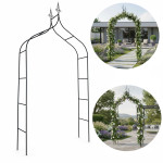 Pergola decorativa de gradina, constructie metalica, stil gothic, 240x128x37 cm