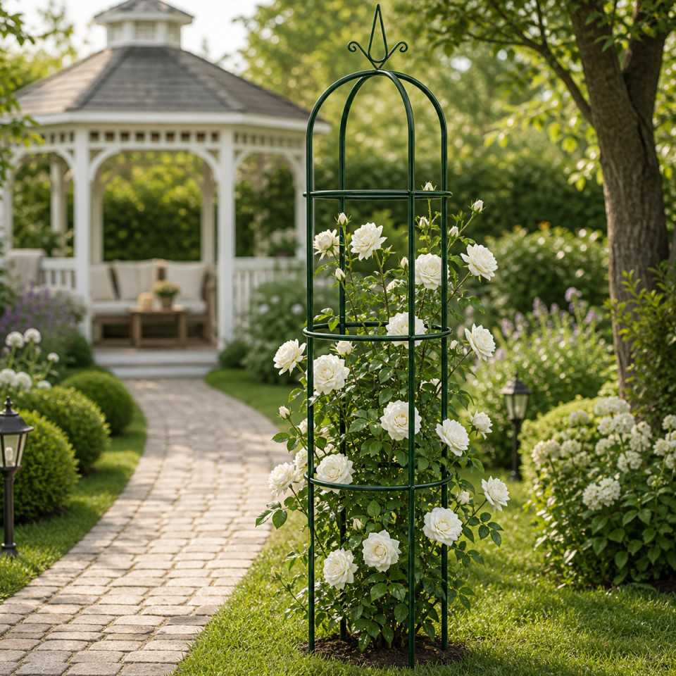 Pergola metalica gradina 197x40 cm, suport plante cataratoare, montaj usor