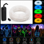 Kit fir el wire 5 metri, invertor portabil cu baterii, pentru party, gaming si tuning auto culoare galben