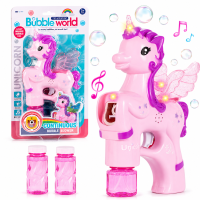 Pistol electric bubble gun unicorn roz, cu sunete si efecte luminoase