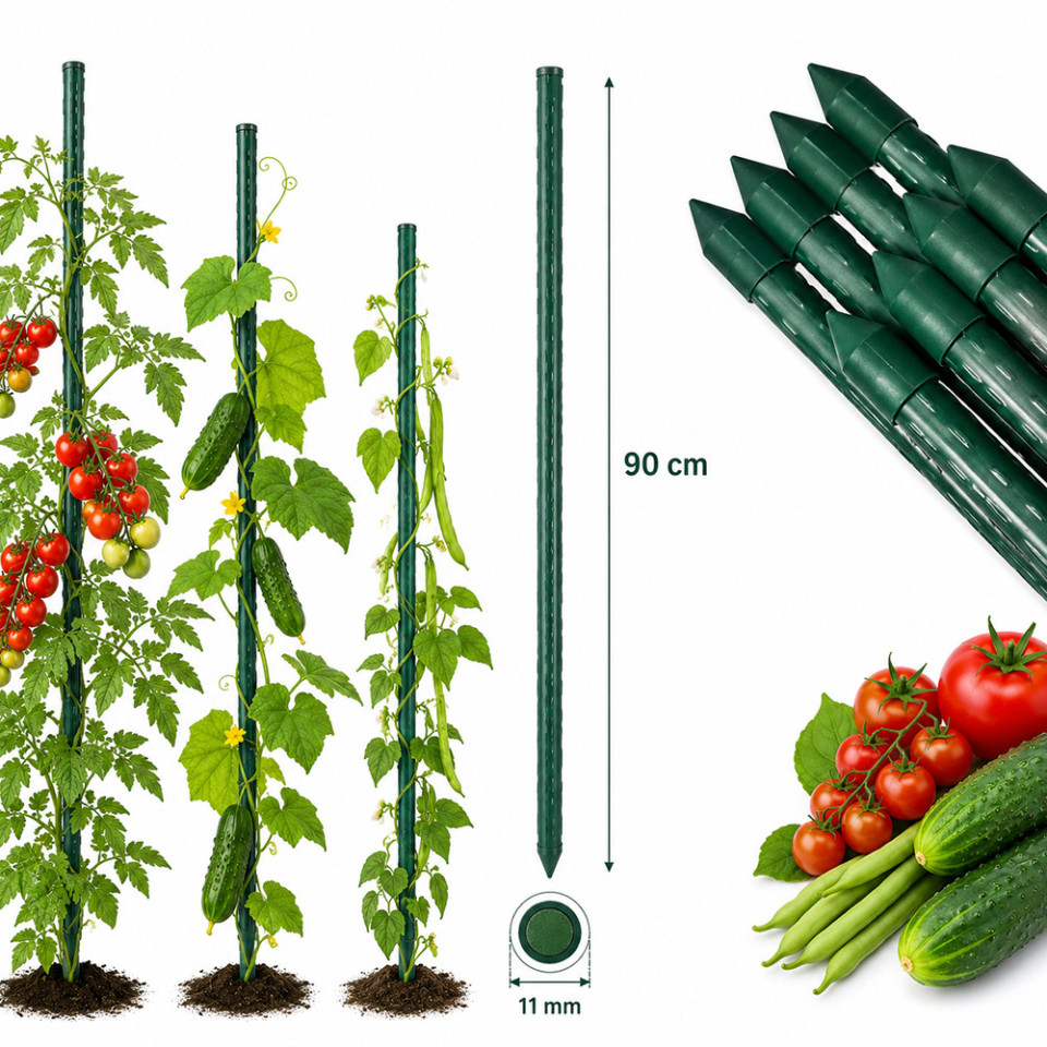 Arac pentru sustinere plante, lungime 90 cm, diametru 11 mm, suport fiabil plante si culturi