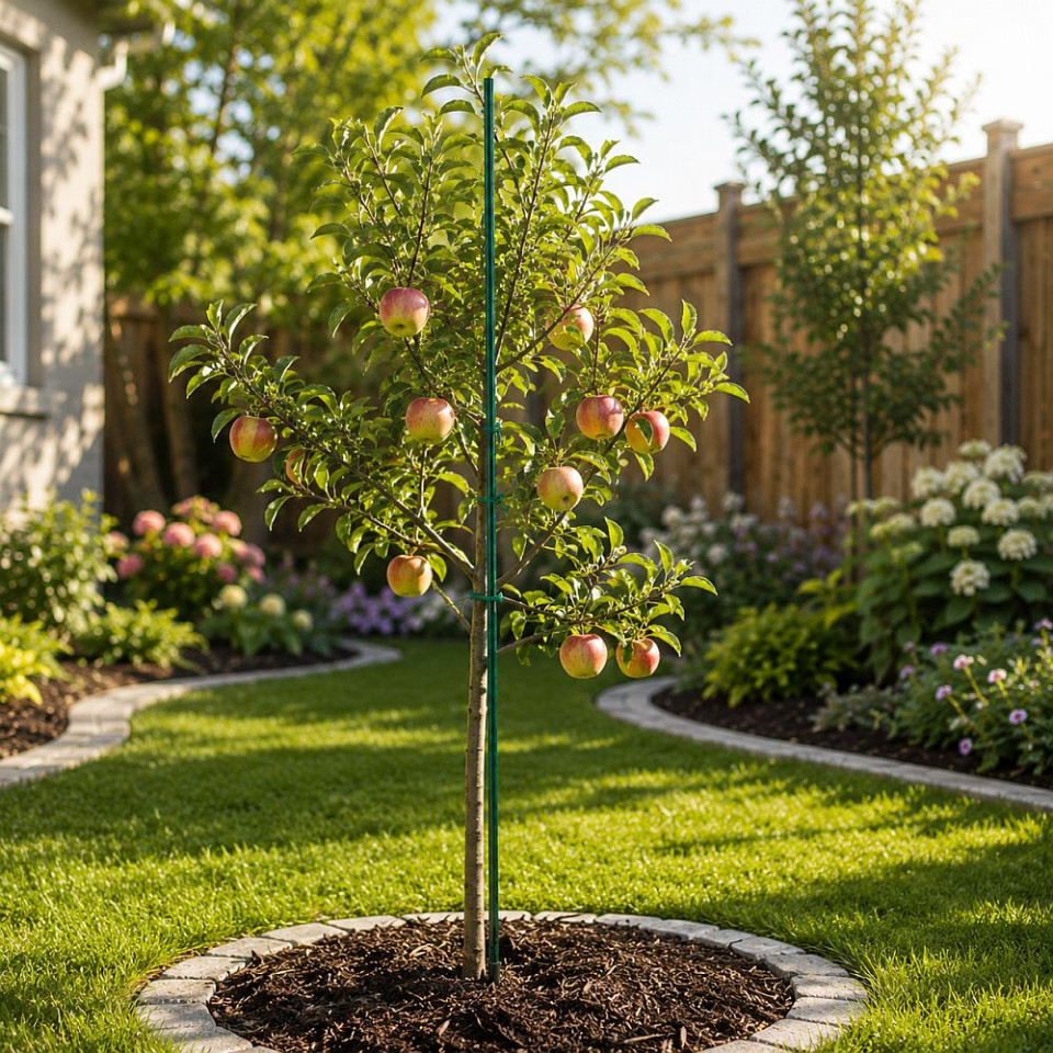 Arac sustinere plante, suport stabil pentru gradina, 150 cm, diametru 11 mm, verde