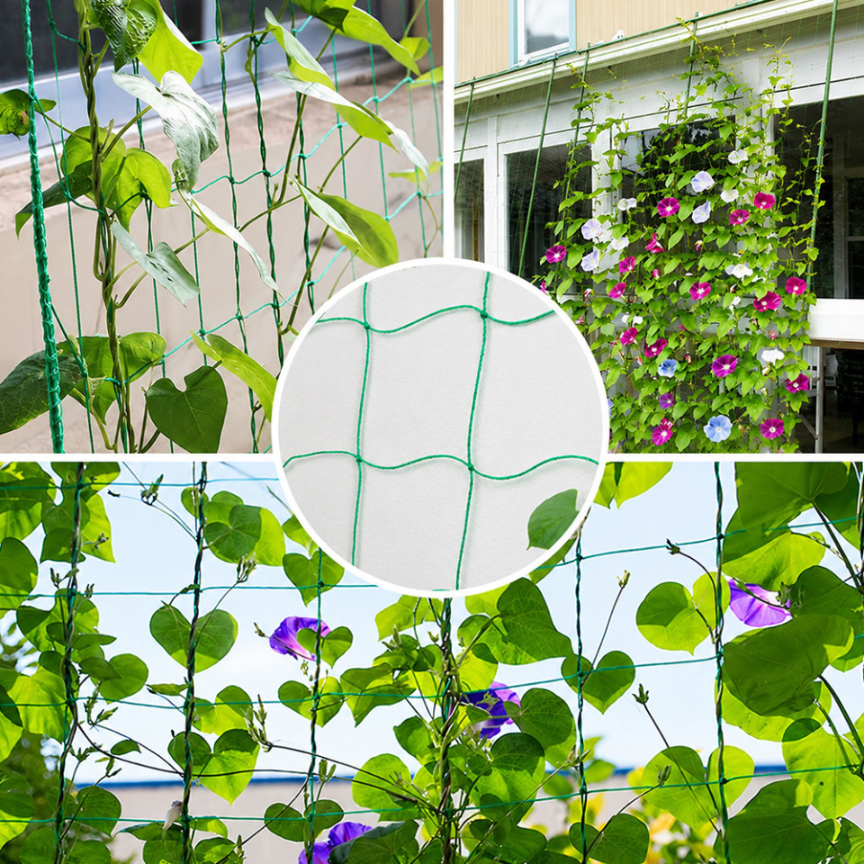 Plasa castraveti/plante urcatoare, 180x360 cm, suport de sustinere pentru araci de gradina