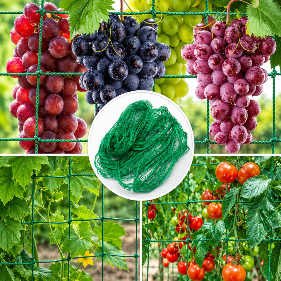 Plasa castraveti/plante urcatoare, 180x360 cm, suport de sustinere pentru araci de gradina