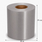 Rola banda opacizare gard pvc, 19 cm x 35 m, 20 clipsuri montaj, 450 g/mp, gri