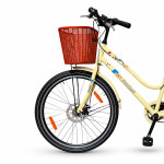 Bicicleta dama 26 inch, schimbator shimano 7 viteze, frane pe disc, cos cumparaturi, portbagaj