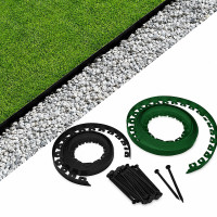 Separator gazon gradina, inaltime 5 cm, lungime 10 m, 20 pini montaj inclusi culoare verde