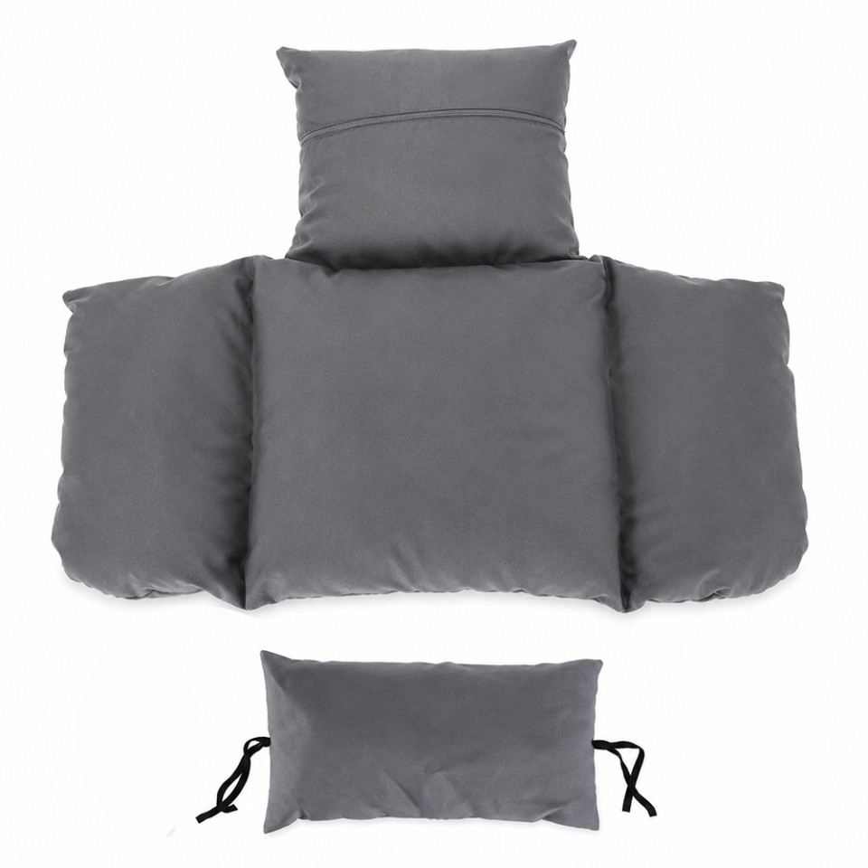 Perna pentru fotoliu suspendat tip cuib, detasabila cu fermoar, lavabila, poliester 165 g, gri