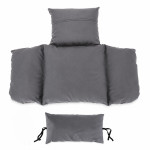 Perna pentru fotoliu suspendat tip cuib, detasabila cu fermoar, lavabila, poliester 165 g, gri