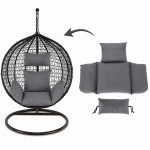 Perna pentru fotoliu suspendat tip cuib, detasabila cu fermoar, lavabila, poliester 165 g, gri