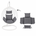 Perna pentru fotoliu suspendat tip cuib, detasabila cu fermoar, lavabila, poliester 165 g, gri