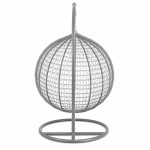 Fotoliu suspendat oval, perna si tetiera, structura otel, gri antracit/maro, 103x107x195 cm