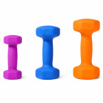 Set gantere fitness 12 kg cu suport 3 nivele, 6 gantere vinil 1/2/3 kg, home gym & fitness