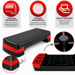 Stepper aerobic reglabil pe inaltime 2 niveluri, platforma fitness antiderapanta, 68x28x10/15 cm