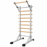 Spalier suedez multifunctional cu bara de tractiuni reglabila, lemn masiv de fag, cadru otel, 200 kg, 200 x 90 x 110 cm