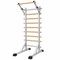 Spalier suedez multifunctional cu bara de tractiuni reglabila, lemn masiv de fag, cadru otel, 200 kg, 200 x 90 x 110 cm