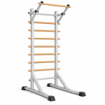 Spalier suedez multifunctional cu bara de tractiuni reglabila, lemn masiv de fag, cadru otel, 200 kg, 200 x 90 x 110 cm