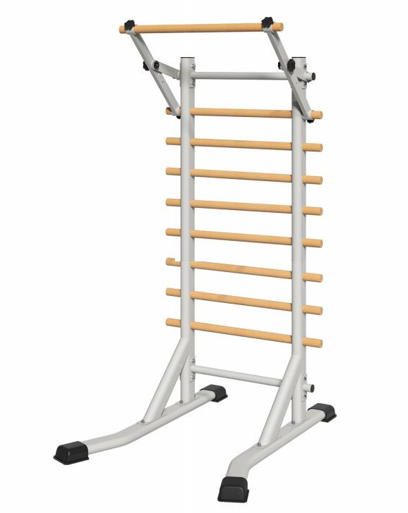 Spalier suedez multifunctional cu bara de tractiuni reglabila, lemn masiv de fag, cadru otel, 200 kg, 200 x 90 x 110 cm