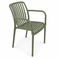 Scaun de gradina stivuibil cu brate, pentru terasa si balcon, 54x58.5x80.5 cm culoare verde