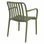 Scaun de gradina stivuibil cu brate, pentru terasa si balcon, 54x58.5x80.5 cm culoare verde